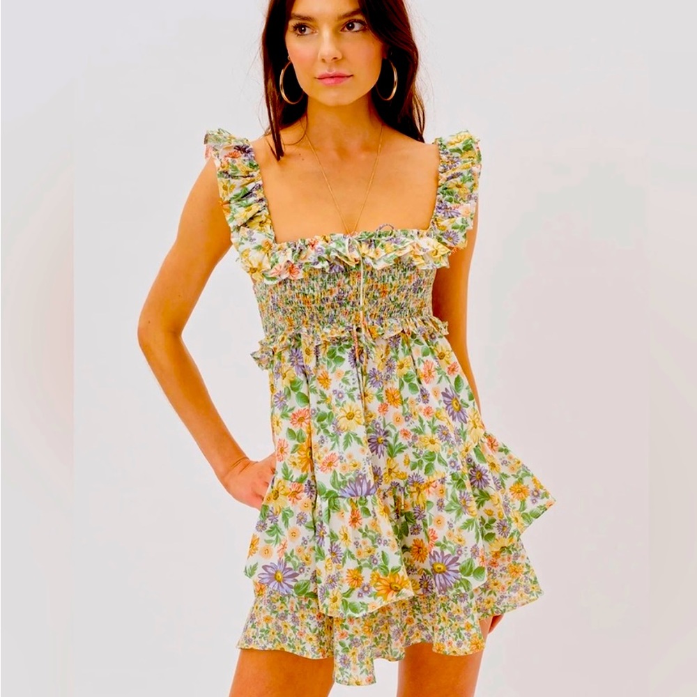 For Love and Lemons Riley cottage core mini dress size small